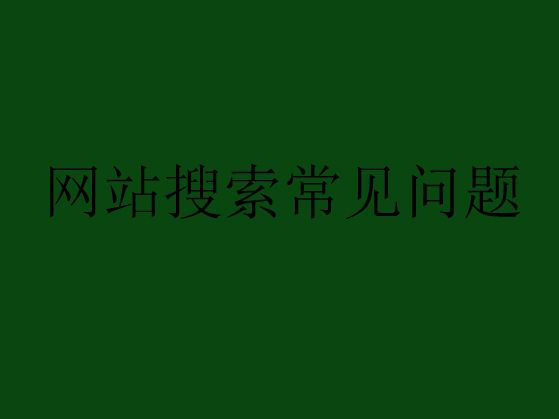 网站搜索优化中常见的问题